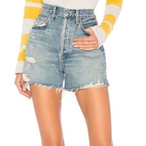 NWT AGOLDE Dee Super High-Rise Shorts Blue Size 26